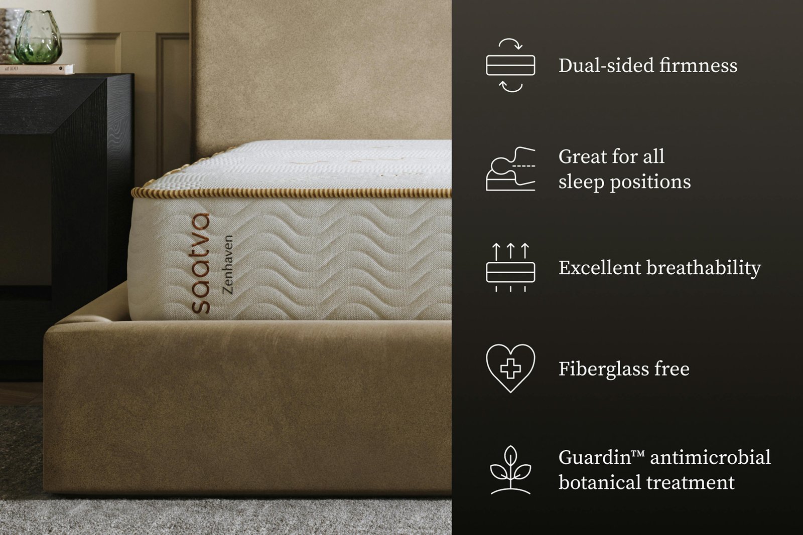 Zenhaven Latex Mattress feature benefits image