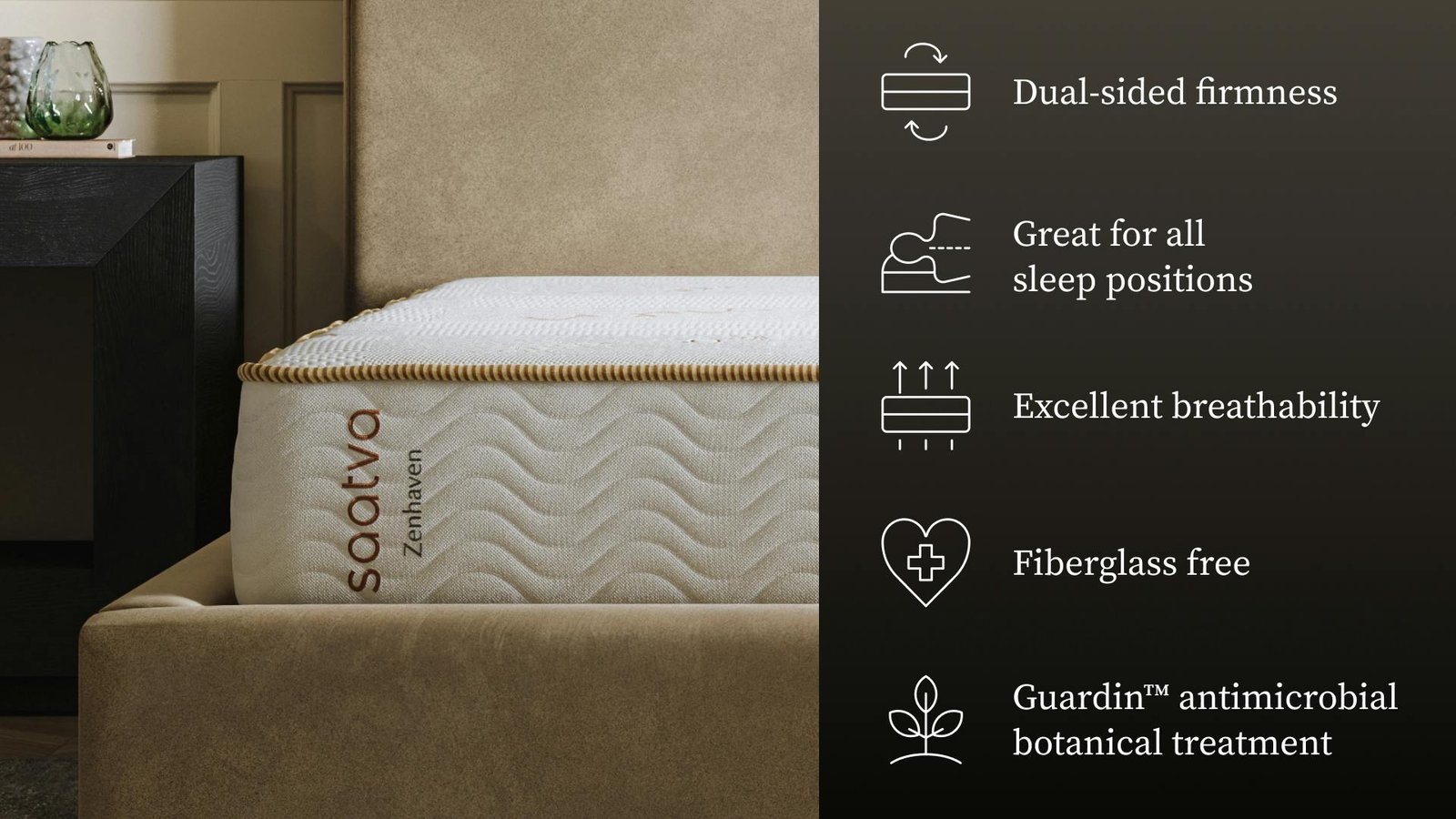 Natural comfort features of the Zenhaven Latex Mattress