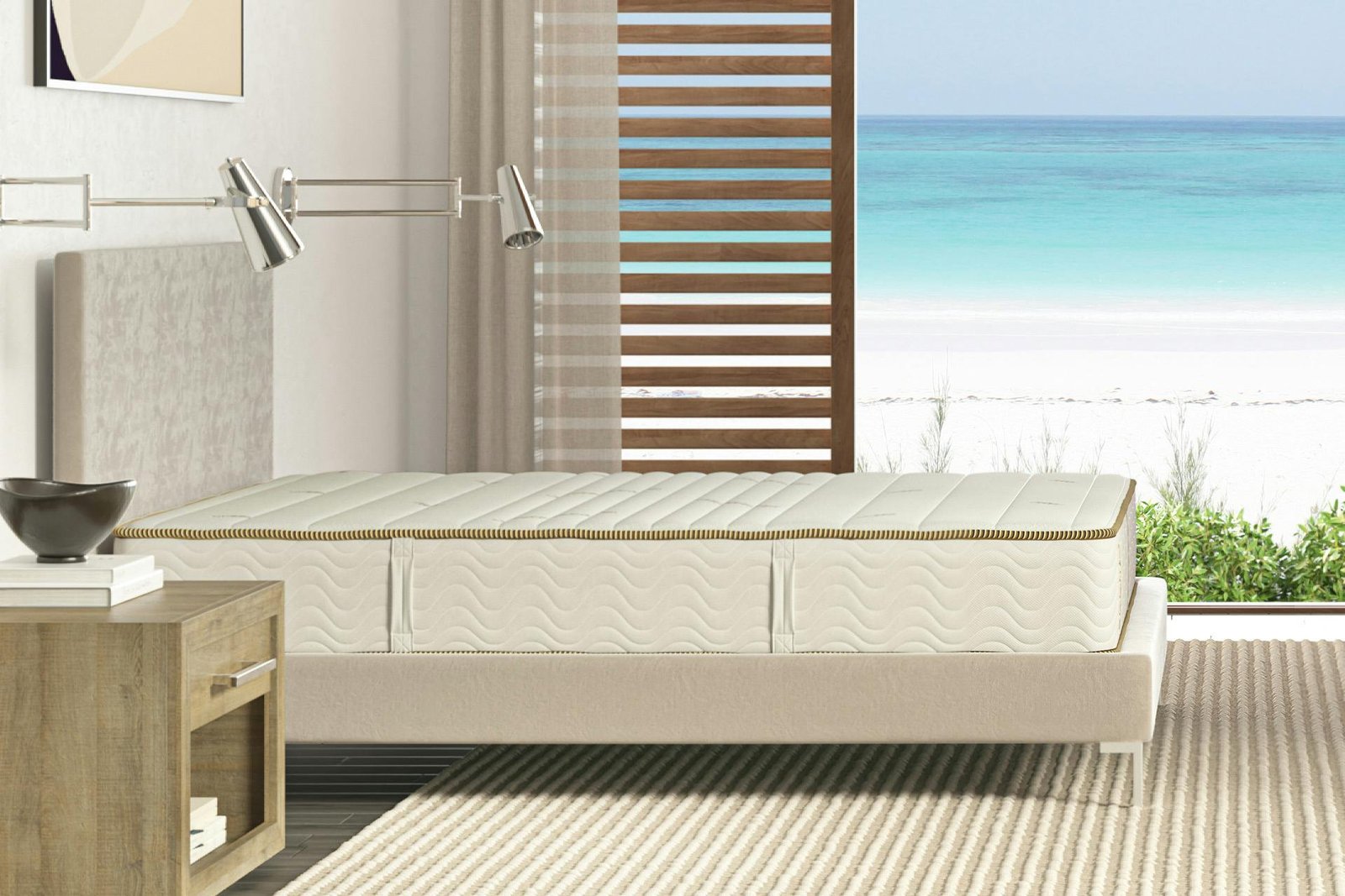 Saatva Zenhaven Latex Mattress side bedroom view